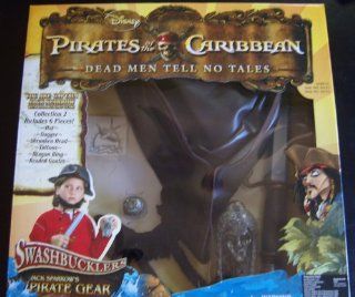 Disney Pirates of the Caribbean Dead Men Tell No Tales   Jack Sparrow Pirate Gear Collection 2 with 6 Pieces of Accessories (Hat, Dagger, Shrunken Head, Tatoos, Dragon Ring and Beaded Goatee) Toys & Games