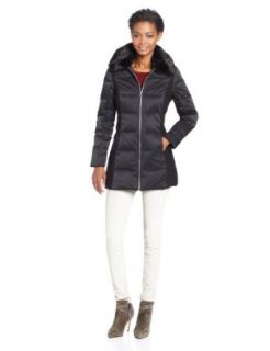 French Connection Women's Mixed Media Down Puffer Coat