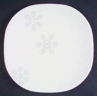 Nautica Arctic Snow Buffet/Dessert Plate, Fine China Dinnerware   Gray Snowflake