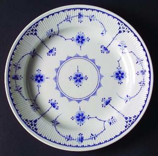 Furnivals Denmark Blue Salad Plate, Fine China Dinnerware   Blue Flowers&Scales,