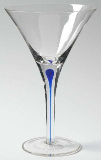 Home Essentials Teardrop Blue Martini Glass   Blue Teardrop In Stem, No Trim