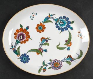 Royal Worcester Palmyra 13 Oval Serving Platter, Fine China Dinnerware   Blue/T