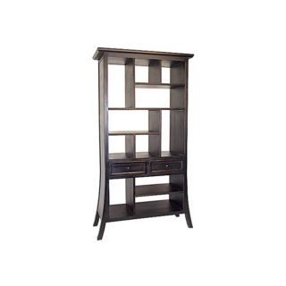 Oriental Furniture Decorative Storage Dark Mahogany 74 in 11 Shelf Bookcase