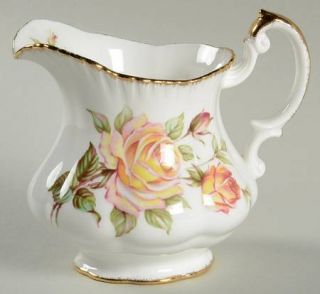 Paragon Peace Rose Creamer, Fine China Dinnerware   Yellow/Red Roses,Scalloped E