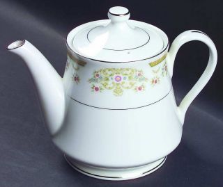 Signature Coronet Mini Teapot & Lid, Fine China Dinnerware   Floral, Inner Plati