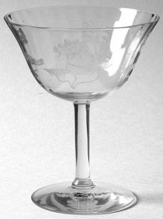 Fostoria Lotus Clear/Optic (#766,Etch#232) Champagne/Tall Sherbet   Stem #766, C