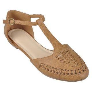 Womens Journee Collection T strap Flats   Tan 10