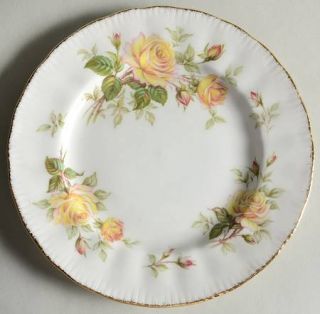 Paragon Peace Rose Salad Plate, Fine China Dinnerware   Yellow/Red Roses,Scallop
