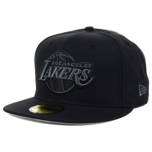 Los Angeles Lakers New Era NBA Hardwood Classics Black Graphite 59FIFTY Cap