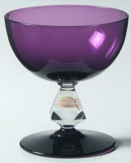 Bryce Aquarius Amethyst Champagne/Tall Sherbet   Stem #961, Purple Bowl And Foot