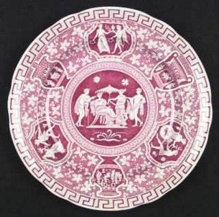 Spode Greek Red Luncheon Plate, Fine China Dinnerware   Red Greek Key & People,