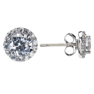 Sterling Silver Cubic Zirconia Small Round Cubic Zirconia Earring