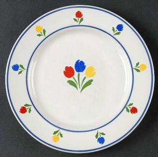 JMP Marketing Tulip Tyme Bread & Butter Plate, Fine China Dinnerware   Red, Blue