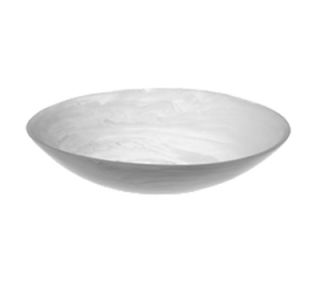 American Metalcraft 15 11/16 Round Translucence Bowl   White Swirl Resin