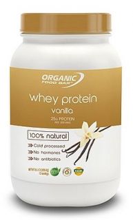 Organic Food Bar   Whey Protein 100% Natural Vanilla   15.1 oz.