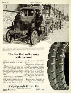 1921 Ad Kelly Springfield Tractor Tires Caterpillars Wheels Automobile Asphalt   Original Print Ad  