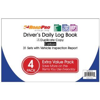 Roadpro RPDLBVP 4 Driver's Daily Log Book with 31 Carbon Duplicate Sets, (Pack of 4) Automotive