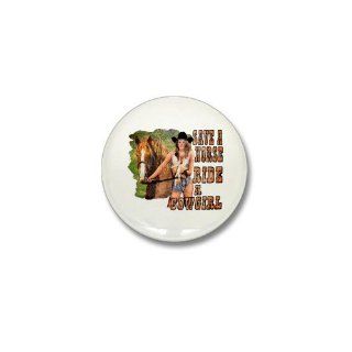 Mini Button Country Western Lady Save A Horse Ride A Cowgirl 