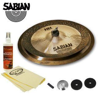 Sabian HH Low Max Stax (15005MPL) Effect Cymbal Kit   Includes Cymbal Felts, Sleeve, Cup washer, Cymbal Polish & GoDpsMusic Polish Cloth Musical Instruments