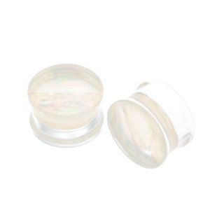 Acrylic Pearl Double Flare Plugs   1 Inch (25mm)   Sold as a Pair Double Flared Body Piercing Plugs Jewelry