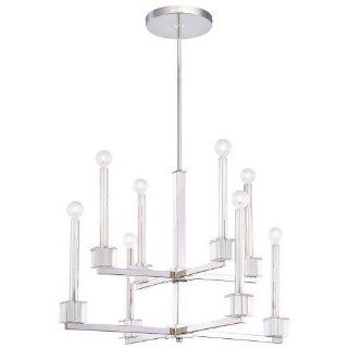 Metropolitan N6871 613 Eight Light Two Tier Chandelier from the Chadbourne Collection, Polished Nickel    