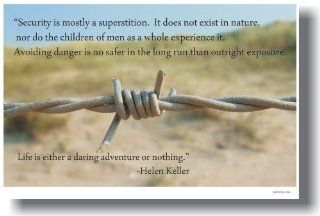 "Life Is Either a Daring Adventure or Nothing"   Helen Keller   Classroom Motivational Poster  Prints  