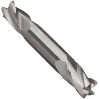 Precision Twist E2304 Carbide Square Nose End Mill, Double End, Uncoated (Bright) Finish, 30 Deg Helix, 4 Flutes, 2.5" Overall Length, 1/4" Cutting Diameter, 1/4" Shank Diameter