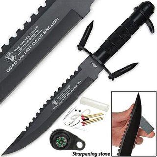 Not Dead Enough No Terrorists Military Survival Knife  Commemorative Knife  Sports & Outdoors