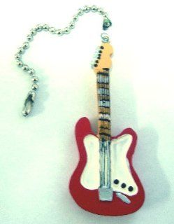 RED Electric GUITAR Ceiling FAN PULL light chain decor 