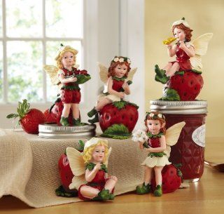 Collections Etc   Sweet Strawberry Fairy Collectible Sitters   Collectible Figurines