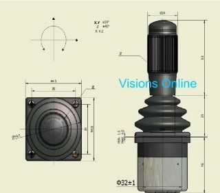 Industrial hall effect 3 axis Joystick with push button