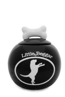 mudpie Pet "Little Beggar" Dog Ceramic Treat Jar  Pet Food Storage Products 