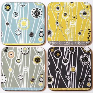 set of abstract meadow coasters by a pair of blue eyes