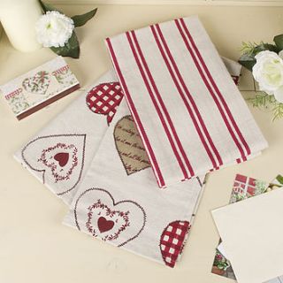 clarise heart tea towel gift set by dibor