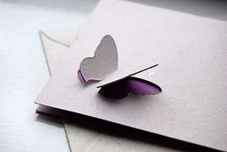 3d butterfly wedding card set by ruby wren designs