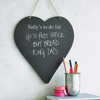 personalised heart chalkboard by seahorse