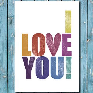 'i love you' print by watermark