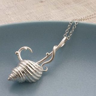 silver sea shell necklace by martha jackson