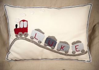 personalised my own train cushion by malooshi