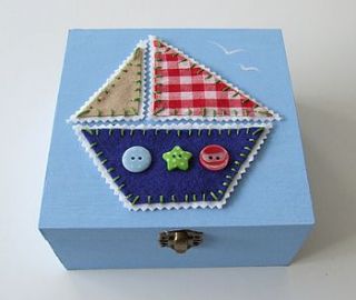 personalised large boy's boat keepsake box by ava.p