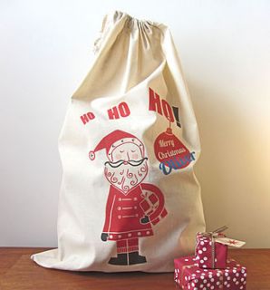 personalised 'father christmas' sack by owl & cat designs