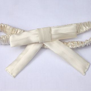 silk bow wedding garter by faulkner & carter london