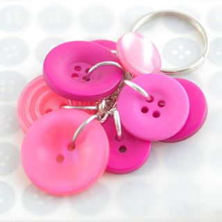 handmade cluster button keyring by button it