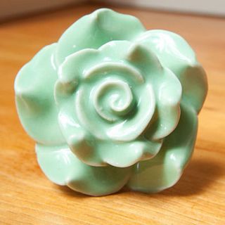 vintage rose ceramic drawer knob by the orchard