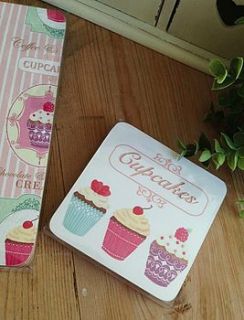 set four cupcake coasters by the hiding place