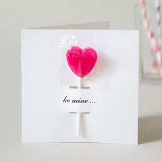 personalised valentine's card with lollipop by twenty seven