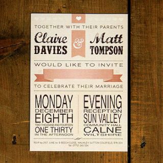 vintage poster wedding invitation by feel good wedding invitations