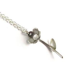 daisy stem silver necklace by bug