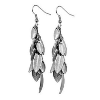 silver leaf earrings by cherry & joy