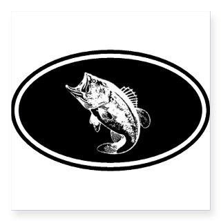 Bass fishing negative Oval Sticker by Admin_CP2518156
